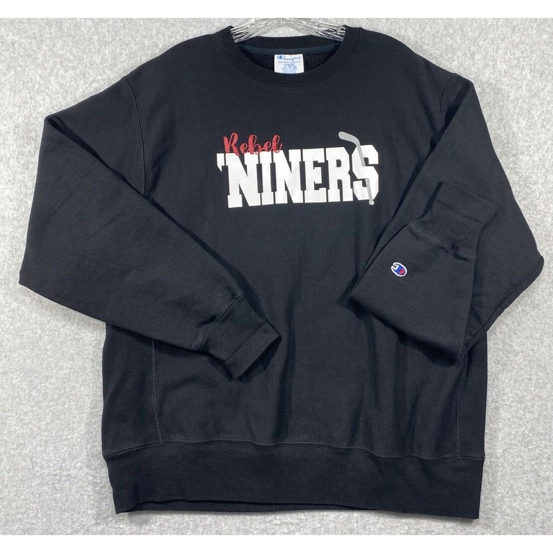 Vintage Champion Reverse Weave Niners Large Sweatshirt Black
